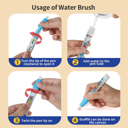 Magic Water Drawing Mat For Kids With Two Pens just add water NO MESS NO STAINS